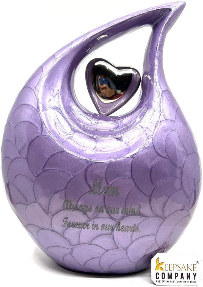Glossy Multicolor Personalized Urn Personalized - Heart Urns for Human Ashes Adult -Cremation Urns for Adult Ashes -Decorative Urns - (27-Customizable Assorted Color Teardrop, Large)