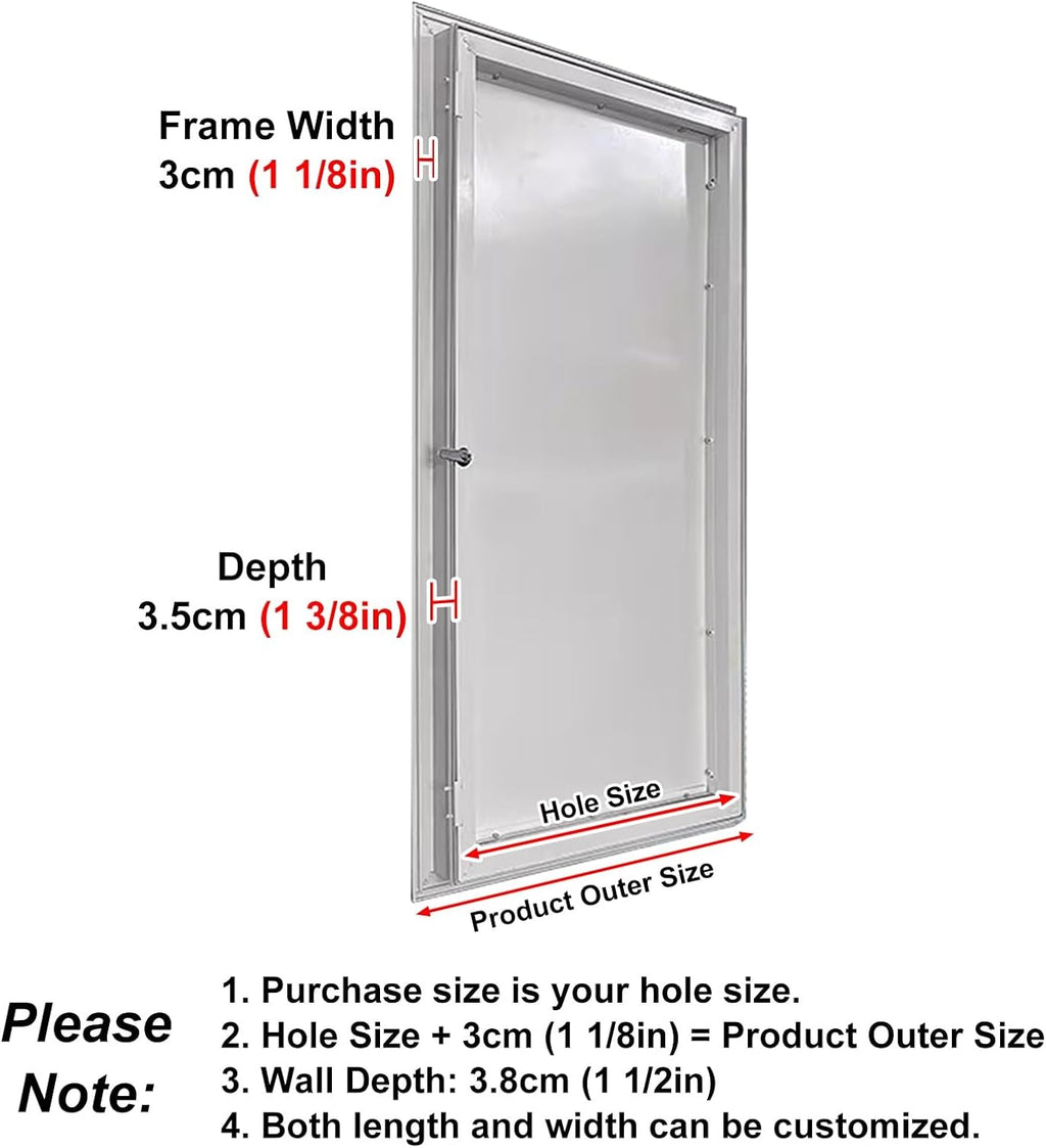 Locked Access Panel for Electrical and Plumbing, White Aluminum Inspection Service Door for Drywall, 12 16 20 24 30 36 in Attic Metal Access Doors Flush Mount(24x50in)
