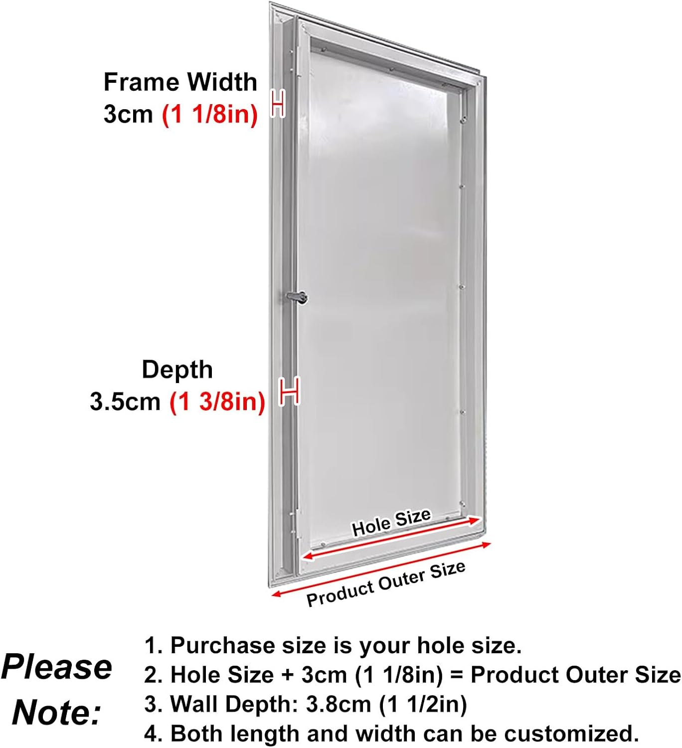 Locked Access Panel for Electrical and Plumbing, White Aluminum Inspection Service Door for Drywall, 12 16 20 24 30 36 in Attic Metal Access Doors Flush Mount(28x38in)