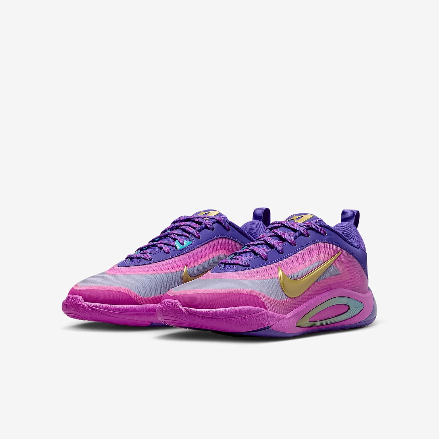 A'One A'ja Wilson Big Kids' Basketball Shoes (Fierce Purple/Hyper Violet/Hyper Magenta/Metallic Gold)