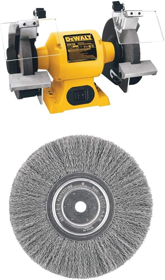DEWALT Bench Grinder (DW758) and Wire Wheel (DW4907) Bundle