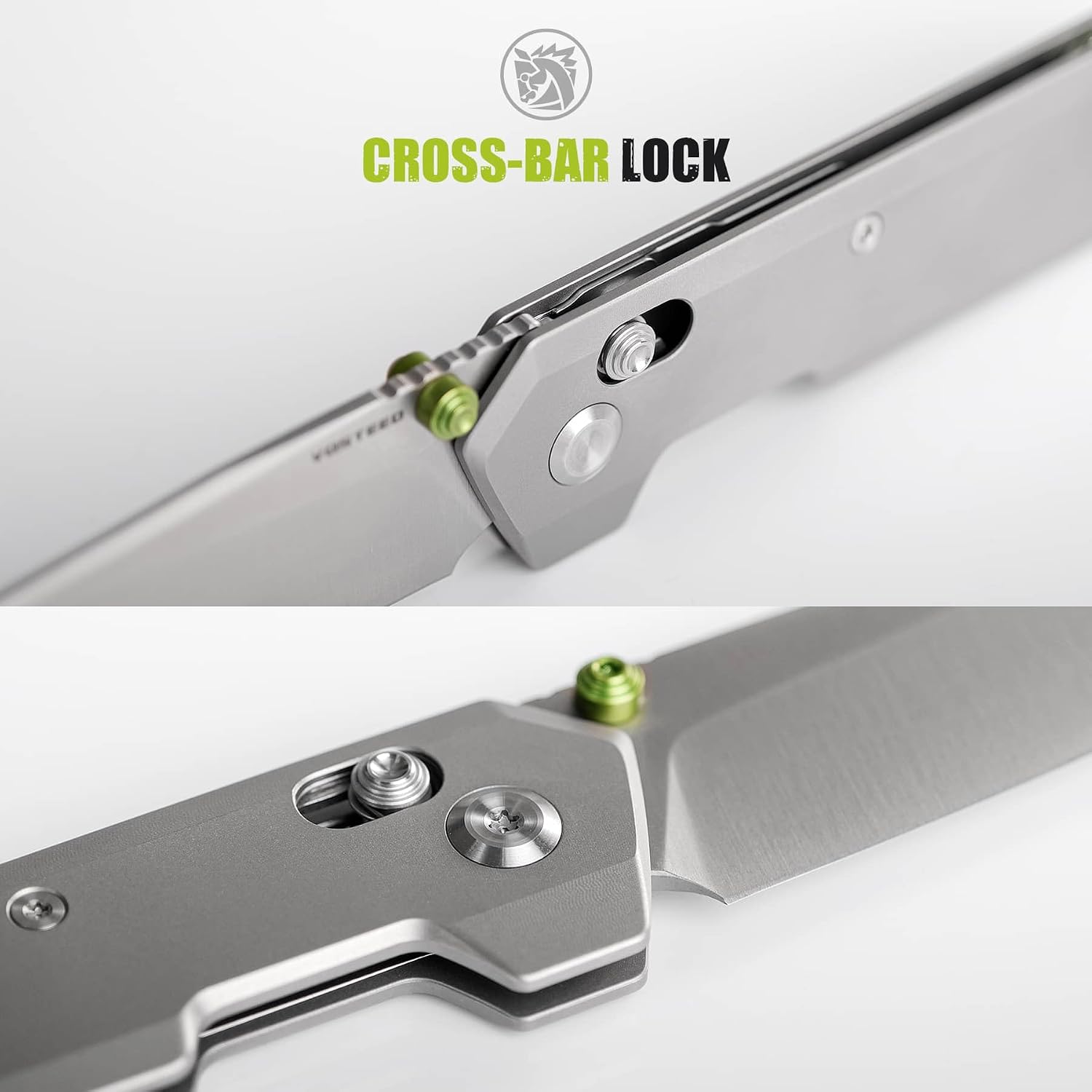 Vosteed Ultra Thin EDC Pocket Knife for Men & Women, 2.9' 154CM Blade, Thumb Stud, Crossbar Lock Titanium Handle Slim Folding Knives for Daily Use - Parallel A3503