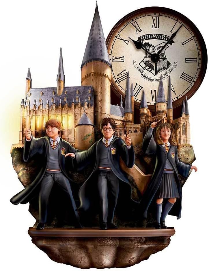 The Bradford Exchange Harry Potter Wall Clock with Illuminating Hogwarts Windows