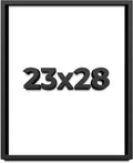 23x28 Shadow Box Black Solid Wood Display Frame with White Acid-Free Backing UV Acrylic & Hanging Hardware - with 3/4' Usable Depth