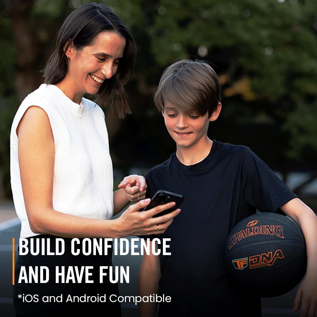 Spalding TF DNA Smart Basketball with Training App & 1-Year Subscription, Indoor/Outdoor Basketball, Tracks Shooting Performance & Training Metrics