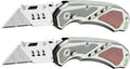 Box Knife with Belt Clip, Heavy Duty Box Cutter for Cartons,Carpet and Leather, with Wood Handle and Extra 11 SK5 Blades(*2)