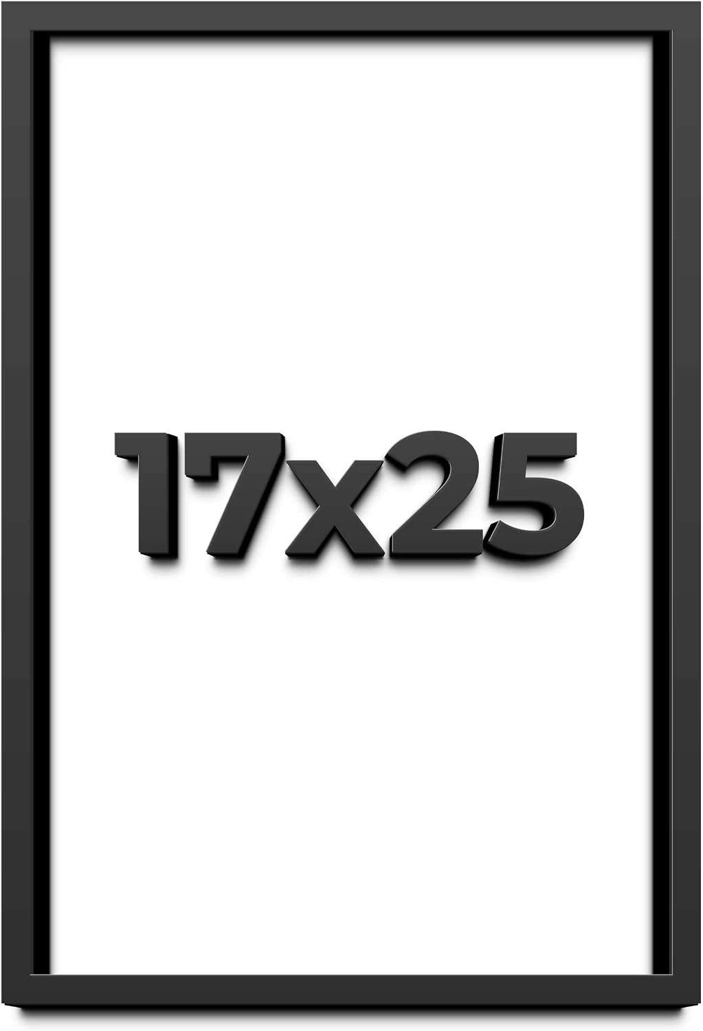 17x25 Shadow Box Black Solid Wood Display Frame with White Acid-Free Backing UV Acrylic & Hanging Hardware - with 3/4' Usable Depth