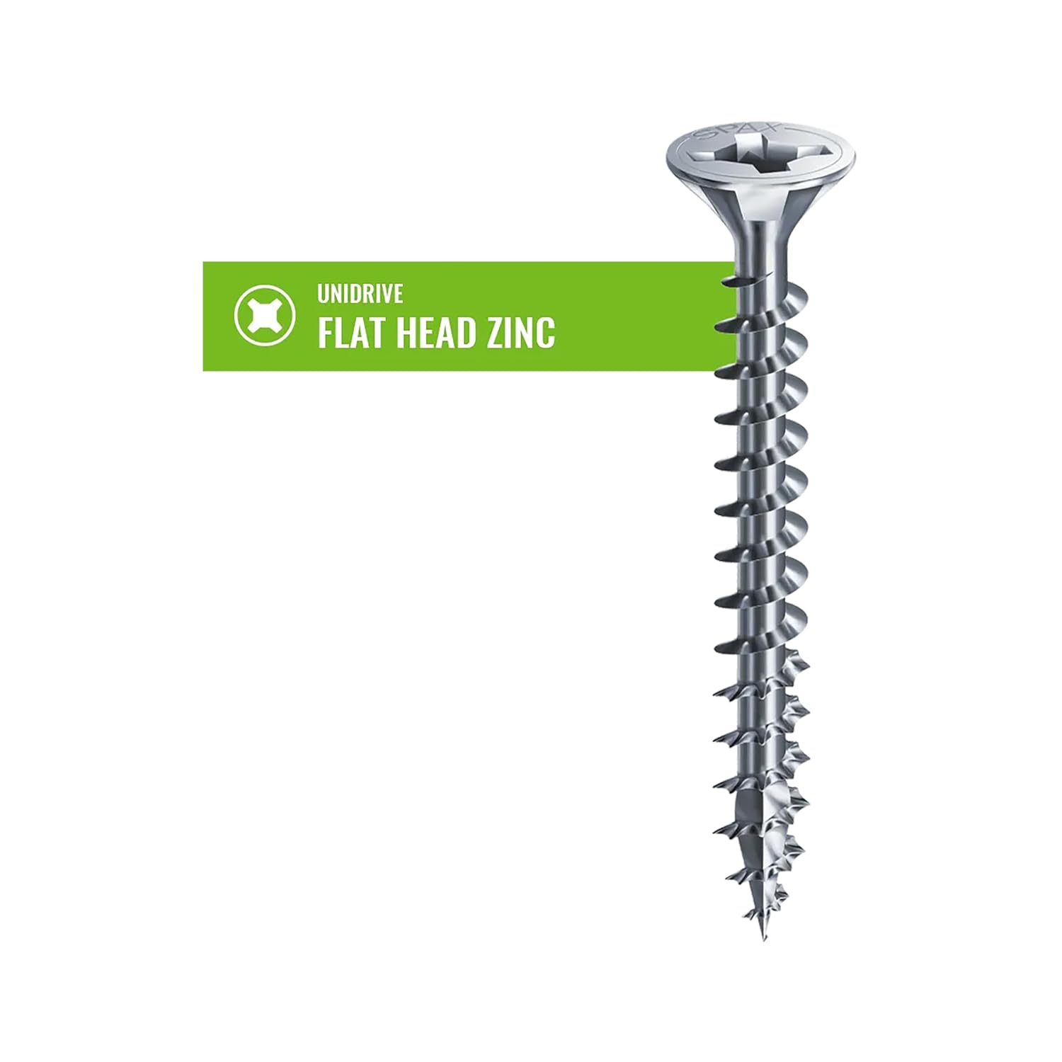 #10 x 2 Interior Flat Head Construction Wood Screws (1500 pcs) Phillips Square Unidrive Zinc