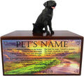 Wooden Pet Urns for Dogs with Black Labrador Figurine & Poem My Forever Pet | Personalized Dog Memorial Urn for Ashes | Medium Paulownia Pet Urn for Lab | Pet Memorial | Conversation Concepts