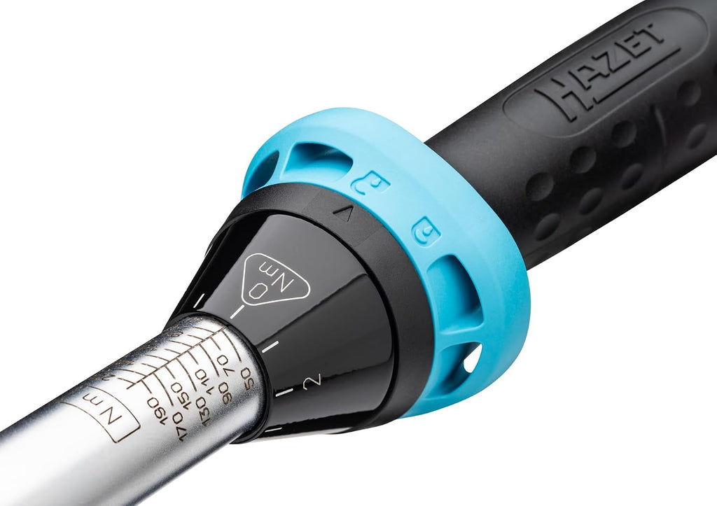 HAZET Torque Wrench 5122-2CT I Output: Square 12.0.20 In, 1/2 Inch, Tolerance: 4%, 32 Teeth Actuating Angle 11.25 Degrees I User-Friendly Reversible Ratchet for Car And Bicycle I 20.43 In