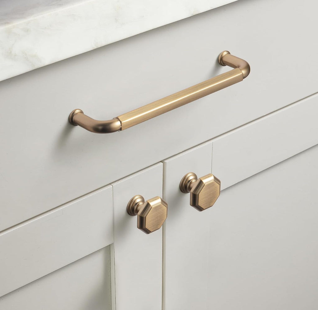 Goo-Ki 6 Pack 12-3/5 Inch （320mm） Hole Center Cabinet Pulls Champagne Bronze Zinc Alloy Kitchen Drawer Pulls Drawer Handles 13.05 Inch Length 2201-UBR-320