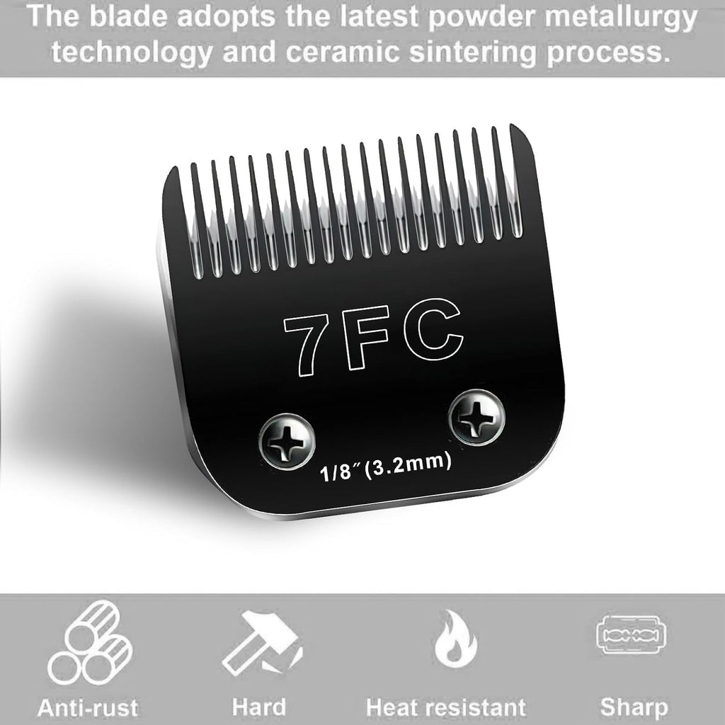 6pcs Dog Grooming Replacement Blades Compatible with Andis/Oster A5/Wahl KM-10 Series Dog Clippers,Detachable Clipper Replacement Blade,Black (6PCS Black-#10+30+3FC+4FC+5FC+7FC)