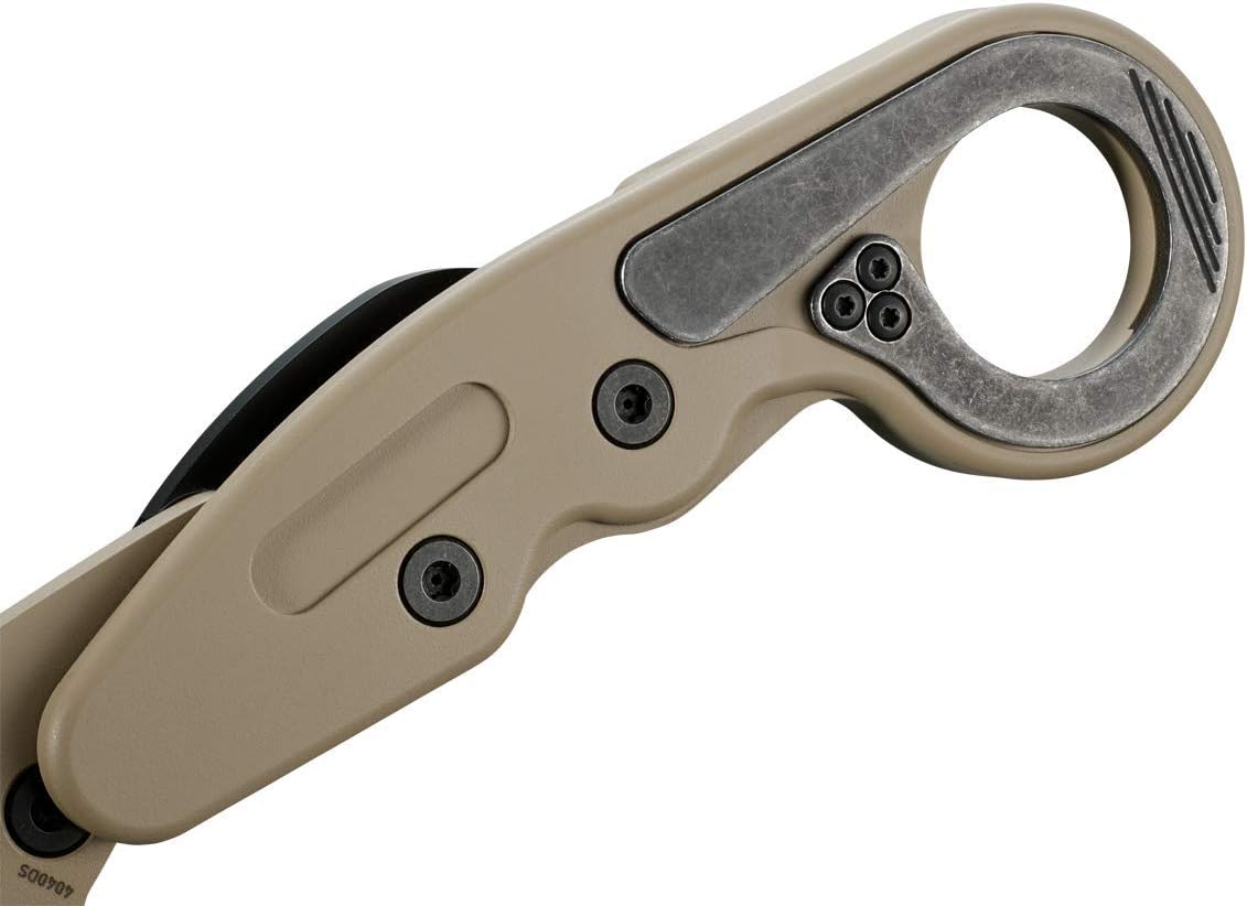 CRKT Provoke Desert Sand Kinematic EDC Folding Pocket Knife: Morphing Karambit, D2 Cerakote Blade, Kinematic Pivot Action, Integrated Safety Lock, Low Profile Pocket Clip 4040DS