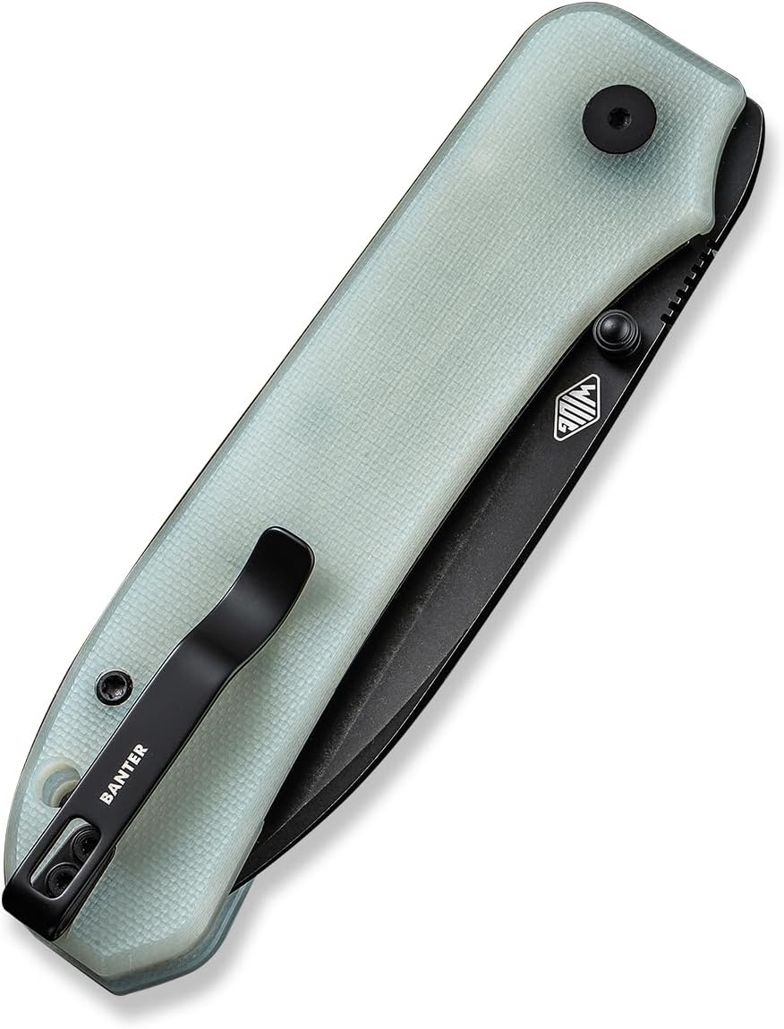 WeKnife Big Banter Pocket Knife for EDC,Folding Knife with 3.69'CPM 20CV Blade Natural G10 Handle,Titanium Thumb Stud Opener WE21045-3