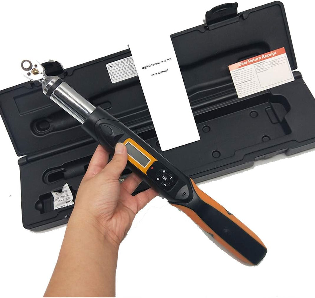 Digital Torque Wrench 1/4 inches Drive with Data Storage Buzzer Setting Max Value 10N.m with 4 Units N.m/in.lb/ft.lb/kgf.cm