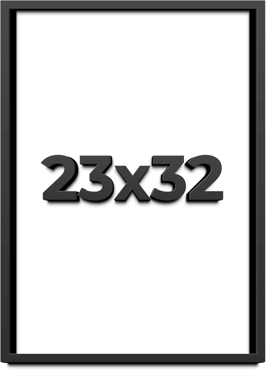 23x32 Shadow Box Black Solid Wood Display Frame with White Acid-Free Backing UV Acrylic & Hanging Hardware - with 3/4' Usable Depth