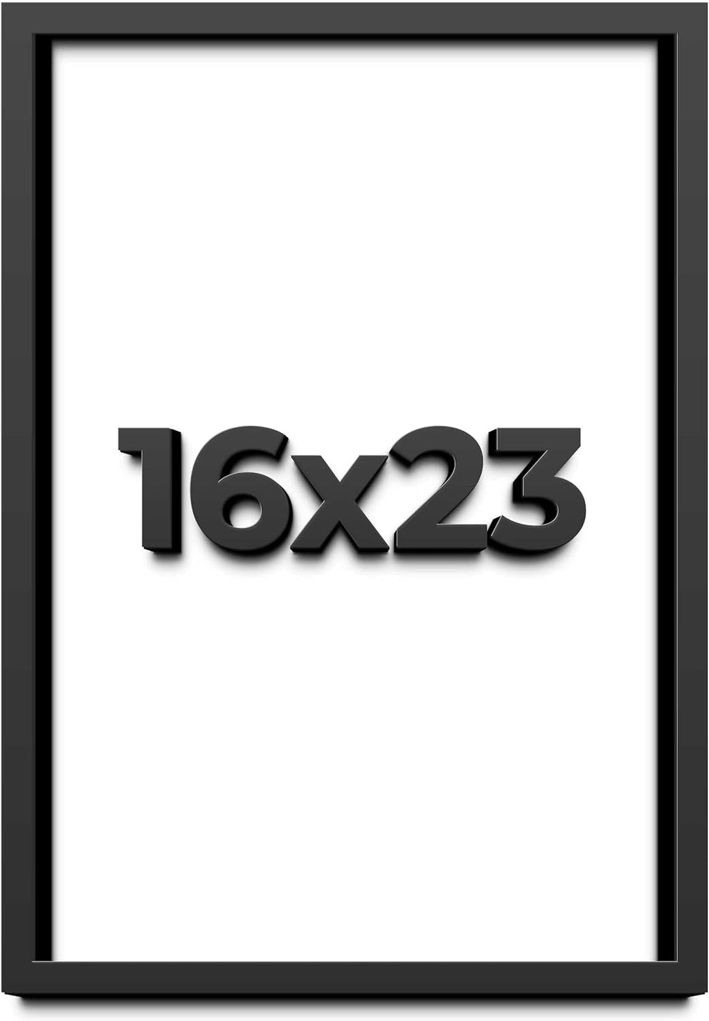 16x23 Shadow Box Black Solid Wood Display Frame with White Acid-Free Backing UV Acrylic & Hanging Hardware - with 3/4' Usable Depth