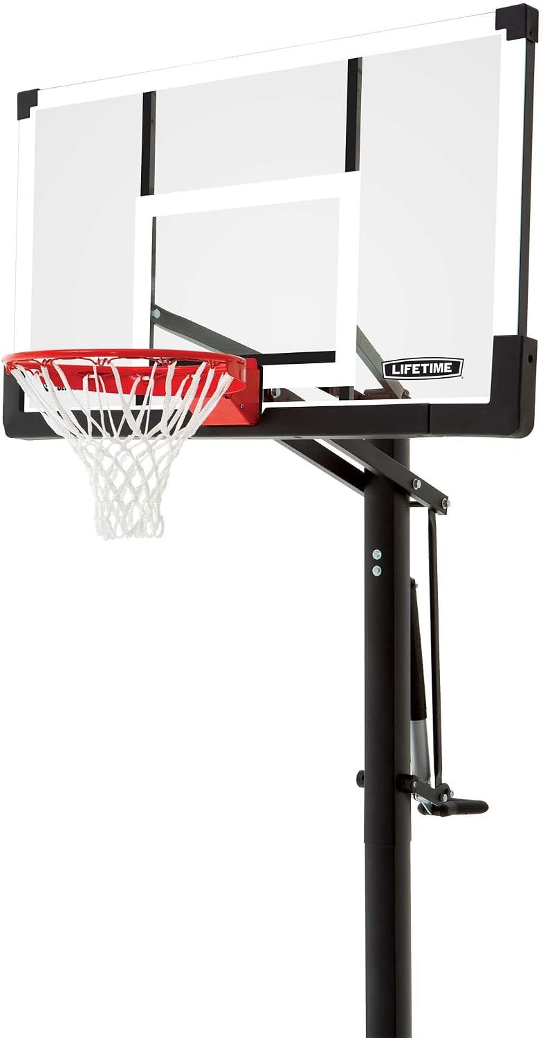 Lifetime 90602 In-Ground 54' Tempered Glass Pump Adjust Basketball System