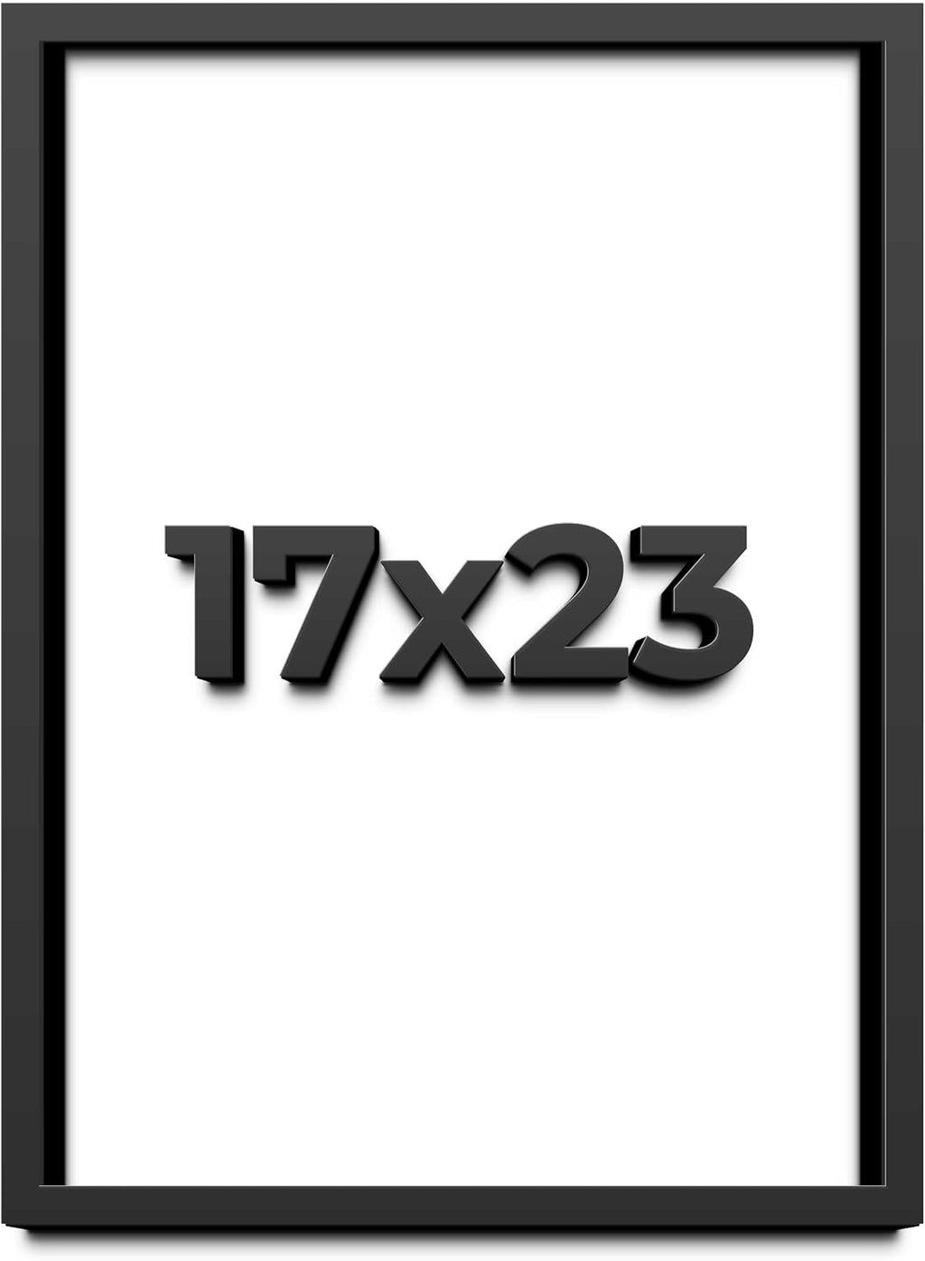 17x23 Shadow Box Black Solid Wood Display Frame with White Acid-Free Backing UV Acrylic & Hanging Hardware - with 3/4' Usable Depth