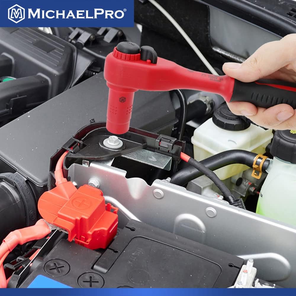 MichaelPro 16-Piece 3/8' Drive VDE Insulated Tools Set with Sockets, Bits Sockets, Wrenches, Ratchet, Electrical Tools | MP005047