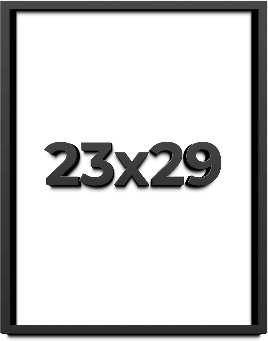 23x29 Shadow Box Black Solid Wood Display Frame with White Acid-Free Backing UV Acrylic & Hanging Hardware - with 3/4' Usable Depth