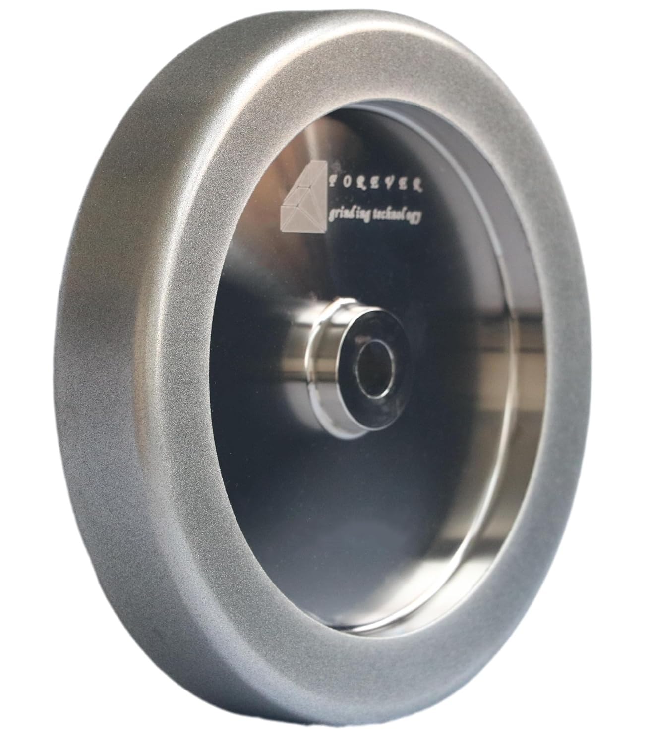 Generic 4 in 1 PLUS CBN Grinding Wheel 8'' Diameter, 5/8'' Arbor,1.5'' Wide with 1/4'' Radius,1'' Down The Side,for Sharpening Woodturning and HSS Tools(180 Grit), Silver