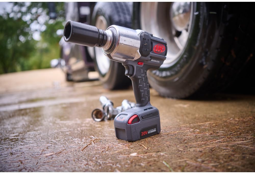 Ingersoll Rand W8191-K2 1' 20V Cordless Impact Wrench 2 Battery Kit, 2000 ft-lb Torque, Friction Ring Thru-hole, Pistol