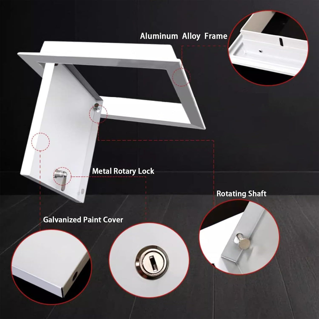 Kunovo Lockable Attic Access Hole Cover, Ceilings & Walls Access Panels Concealed, Electrical and Plumbing Inspection Hatch Service Shaft Door(24x28in (60x70cm))