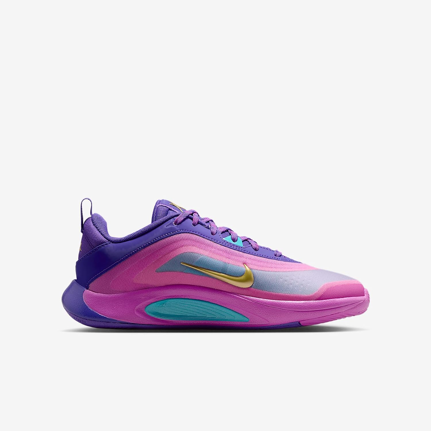 A'One A'ja Wilson Big Kids' Basketball Shoes (Fierce Purple/Hyper Violet/Hyper Magenta/Metallic Gold)