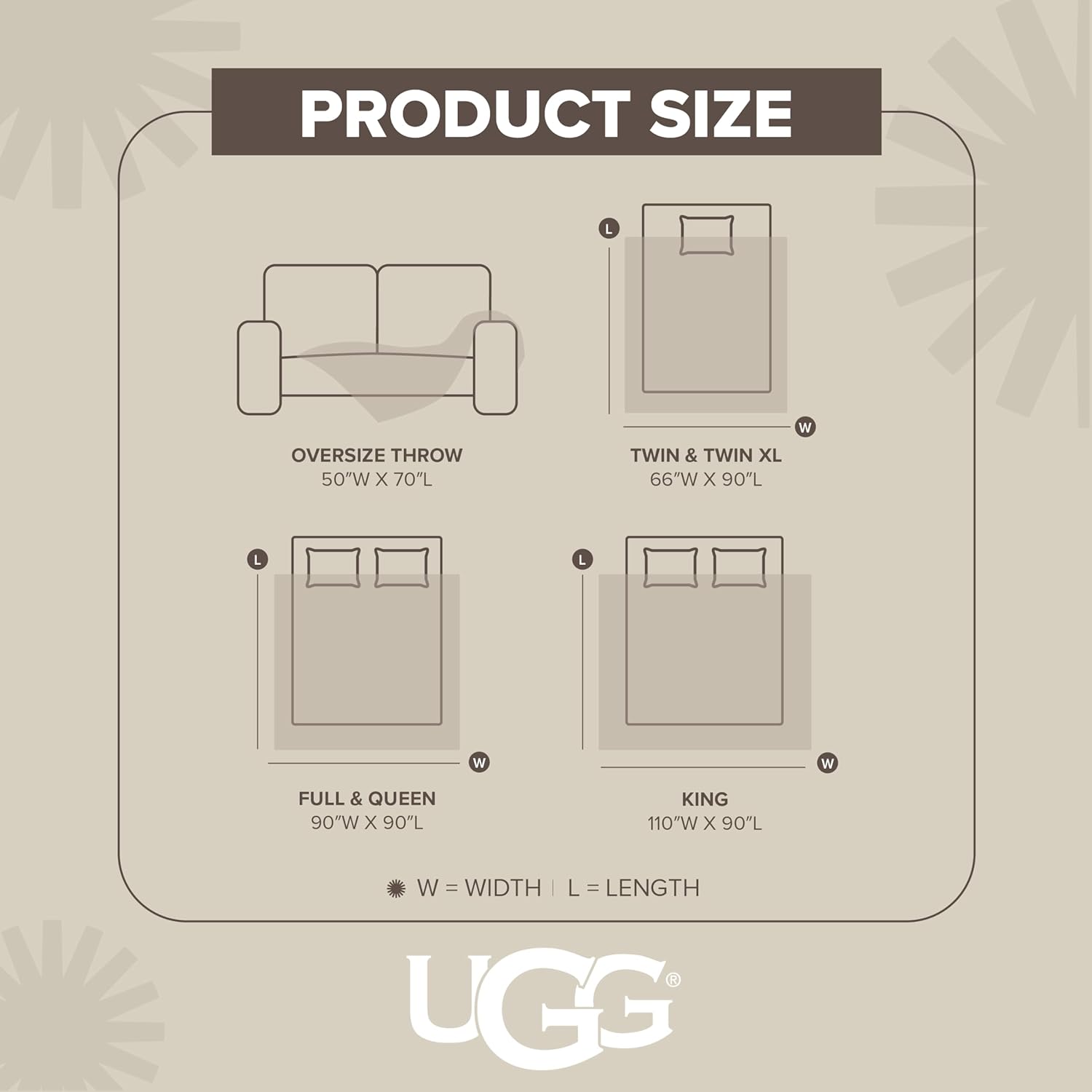 UGG Adalee Faux Fur Full/Queen Size Blanket, Warm Cozy Blanket, Extra Large Throw for Sofa, Washable Bedding for Full or Queen Size Bed, Cute Room Decor, 90' x 90', Oyster Brown