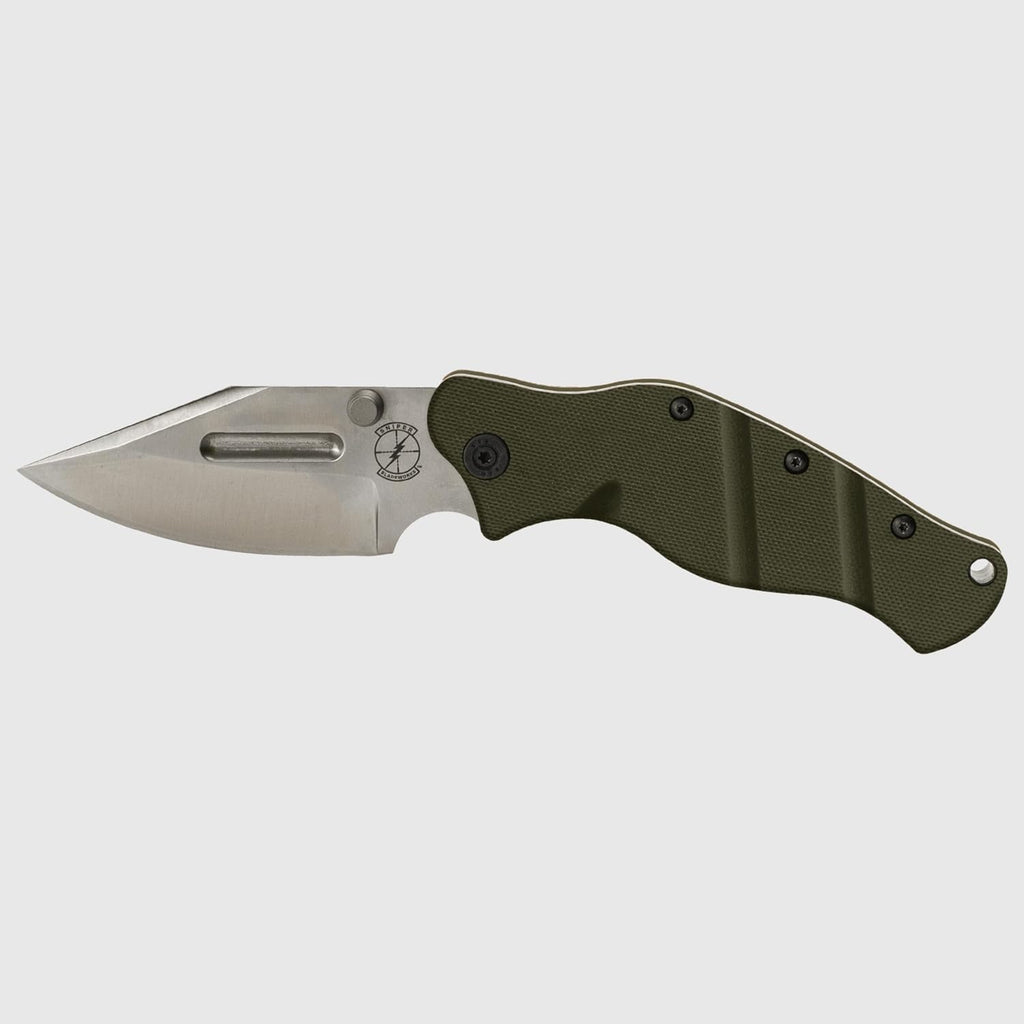 LPC EDC Folding Knife – S35VN Clip Point, Titanium Frame Lock, G10 Handle, Bearing Pivot, Tactical Overbuilt Construction (Green with Satin Blade)