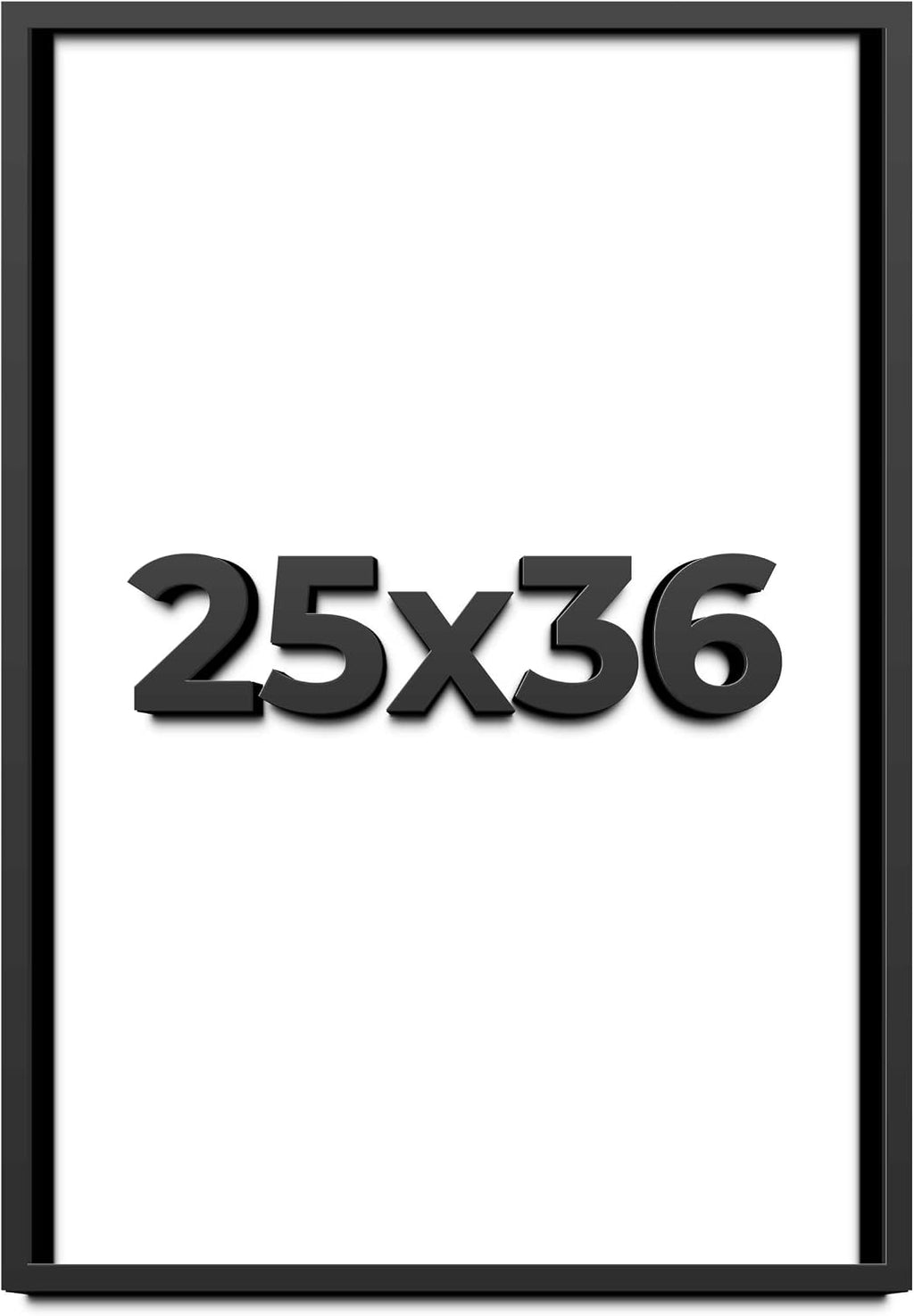 25x36 Shadow Box Black Solid Wood Display Frame with White Acid-Free Backing UV Acrylic & Hanging Hardware - with 3/4' Usable Depth