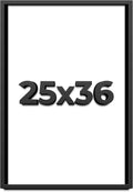 25x36 Shadow Box Black Solid Wood Display Frame with White Acid-Free Backing UV Acrylic & Hanging Hardware - with 3/4' Usable Depth