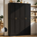 Cyclysio 80' Kitchen Pantry, Extra Tall Arch Storage Cabinet with 8 Soft Close Doors and Adjustable Shelves, Freestanding Wood Cupboard with Seamless Fit Wall for Dining Living Room Bathroom Furniture