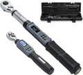 GROWNEER Digital Torque Wrench Set, 1/4' Drive 1.1-22.1 Ft-lbs/1.5-30Nm & 1/2'' Drive 7.38-147.5 Ft-lbs/10-200Nm Electronic Torque Wrench Combo with Buzzer & LED Indicator for Motor Car Repair
