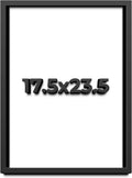 17.5x23.5 Shadow Box Black Solid Wood Display Frame with White Acid-Free Backing UV Acrylic & Hanging Hardware - with 3/4' Usable Depth