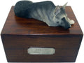 Wooden Pet Urns for Dogs with Black & Silver German Shepherd My Dog Figurine | Large Dog Urn for Ashes | Paulownia Wood Pet Memorial Box with Personalized Pewter Engraving | Conversation Concepts