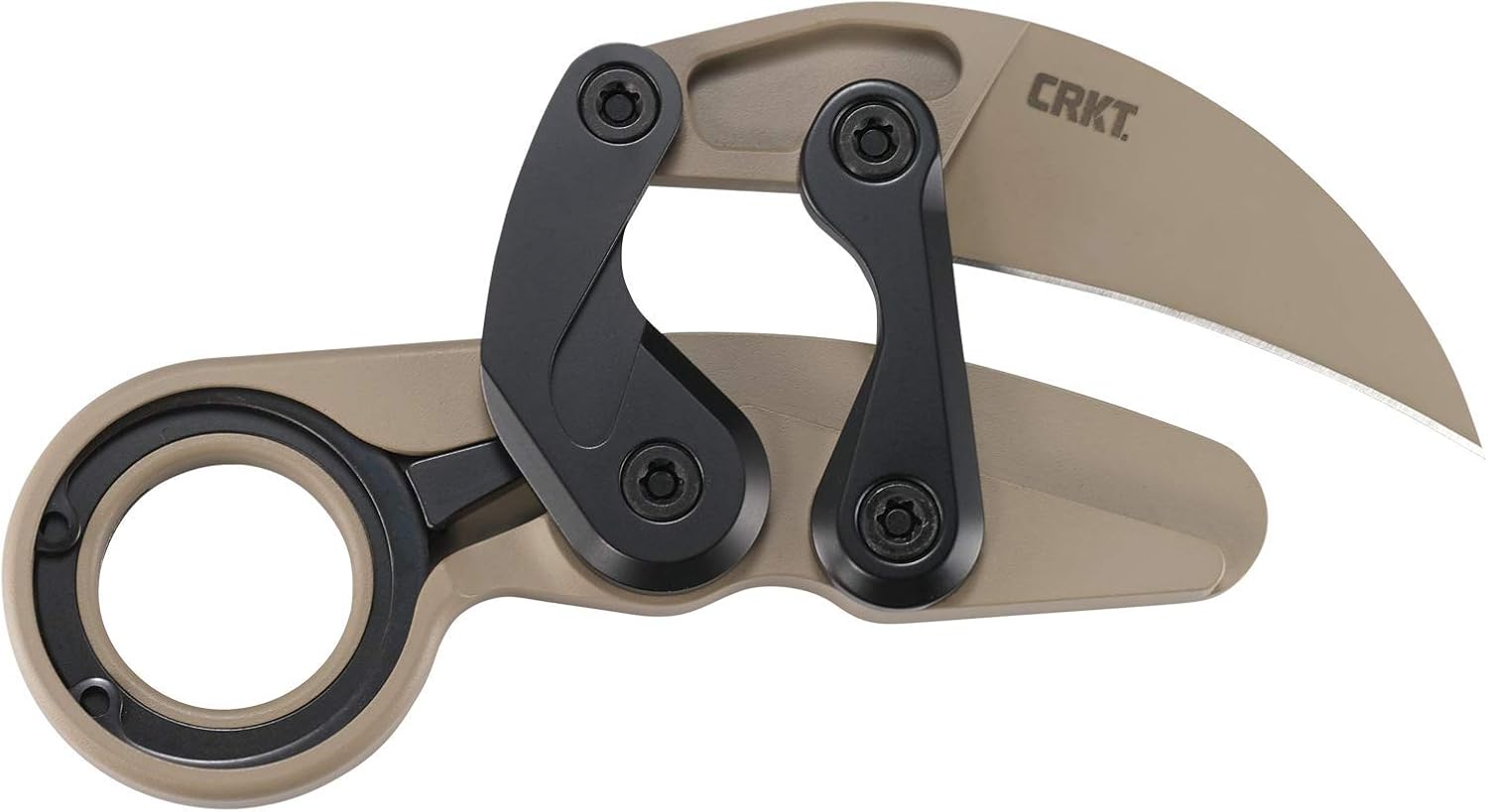 CRKT Provoke Desert Sand Kinematic EDC Folding Pocket Knife: Morphing Karambit, D2 Cerakote Blade, Kinematic Pivot Action, Integrated Safety Lock, Low Profile Pocket Clip 4040DS