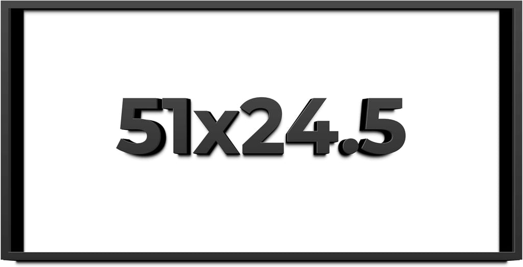 51x24.5 Shadow Box Black Solid Wood Display Frame with White Acid-Free Backing UV Acrylic & Hanging Hardware - with 3/4' Usable Depth