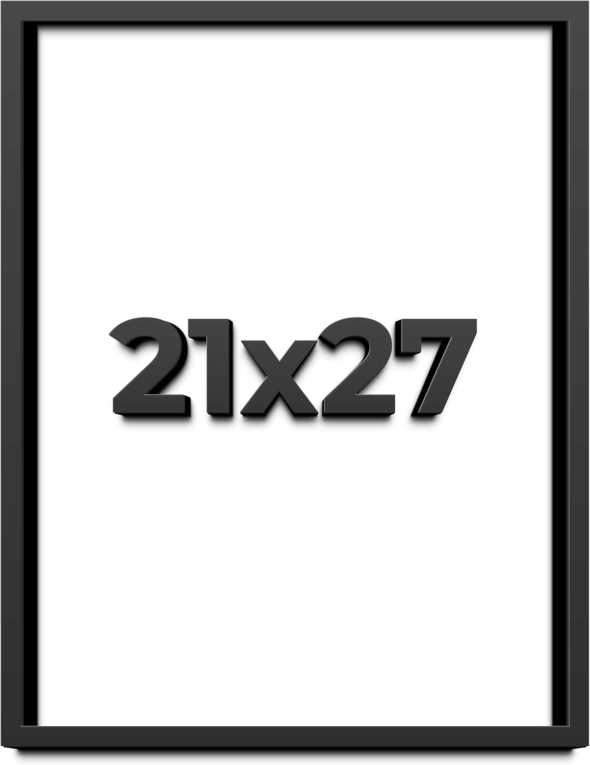 21x27 Shadow Box Black Solid Wood Display Frame with White Acid-Free Backing UV Acrylic & Hanging Hardware - with 3/4' Usable Depth