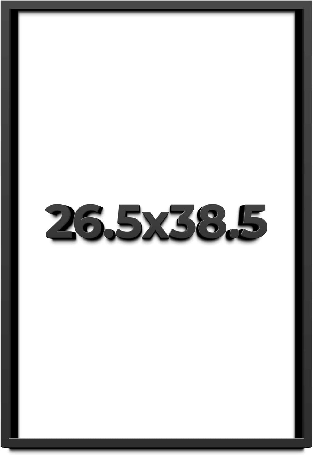 26.5x38.5 Shadow Box Black Solid Wood Display Frame with White Acid-Free Backing UV Acrylic & Hanging Hardware - with 3/4' Usable Depth