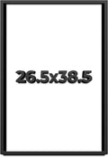 26.5x38.5 Shadow Box Black Solid Wood Display Frame with White Acid-Free Backing UV Acrylic & Hanging Hardware - with 3/4' Usable Depth