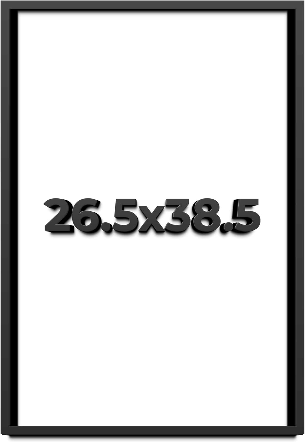 26.5x38.5 Shadow Box Black Solid Wood Display Frame with White Acid-Free Backing UV Acrylic & Hanging Hardware - with 3/4' Usable Depth