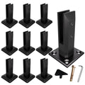 Black Glass Railing Spigot, 10 Pack, Heavy Duty Glass Clamp Post, 304 Stainless Steel Railing System for Stairs Balusters/Pool/Balcony/Patio/Deck (Net Weight 2.31lb)