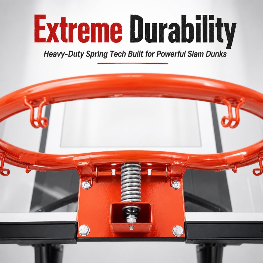 Efficraft Mini Basketball Hoop, Adjustable Indoor Wall Mount, Silent Ball | 7 Level Adjustable Height, Quiet&Bounce Dual Ball Set, Shatter Resistant pc Backboard, Spring Metal Rim, Metal Bracket