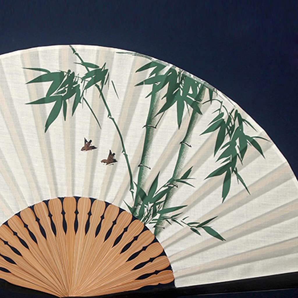 Decoration Folding Fan Antiquity Handheld Fans，Summer Portable Hand-Painted Hanfu Folding Fan for Home Decor Events Party Supplies Gift Elegant Hand Fan Fan (Color : Khaki)