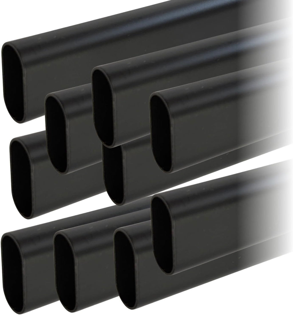 36' Black Oval Closet Rod | Heavy Duty Wardrobe Clothes Pole | 10 Pack
