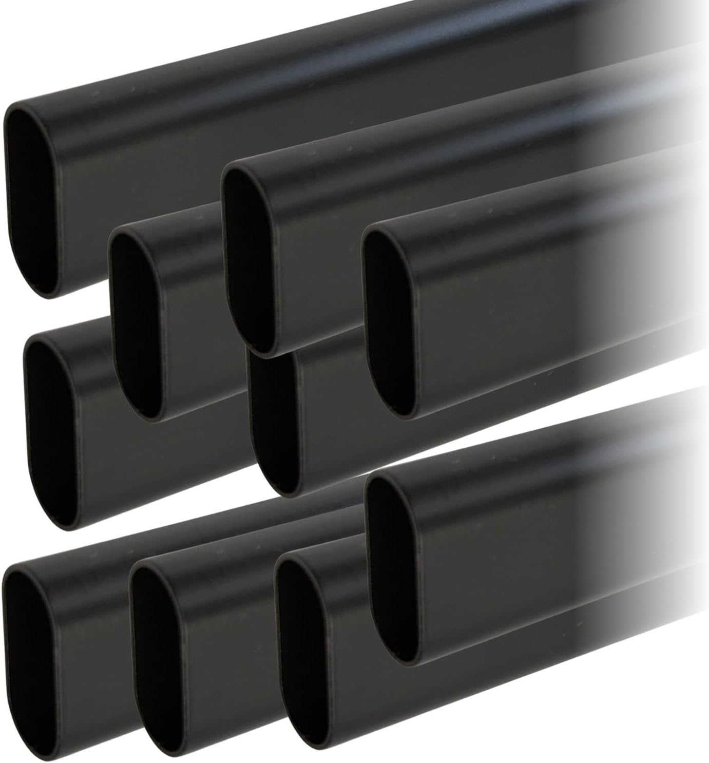 36' Black Oval Closet Rod | Heavy Duty Wardrobe Clothes Pole | 10 Pack