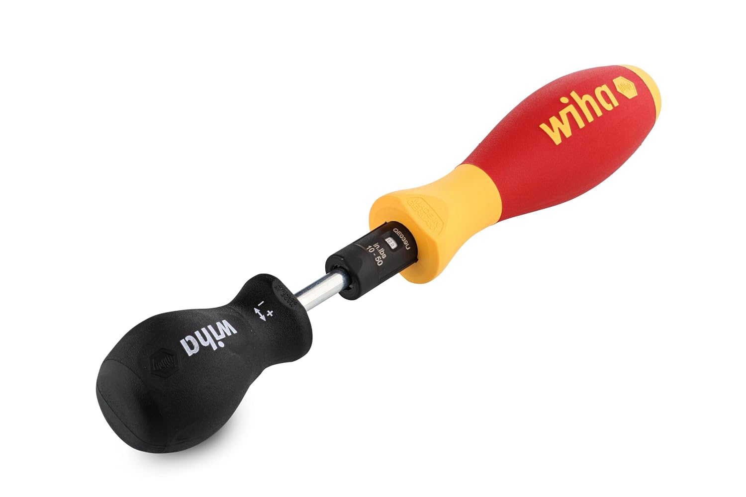 Wiha 28792 Insulated Torque Control Driver & SlimLine Blade Set, 16 Piece, 18–62 in-lb, Slotted, Phillips, Torx & Square, 1000V VDE