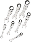 Dynamic Tools 8 Piece Sae Stubby Flex Head, Combination Ratcheting Wrench Set, 5/16' - 3/4'